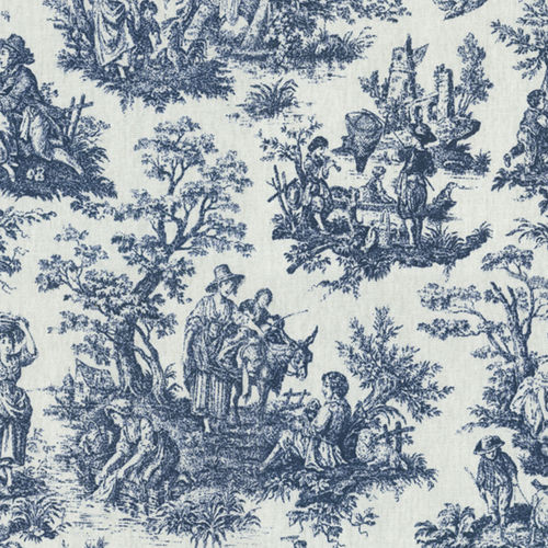 Обивочная ткань - RUSTIC TOILE NAVY - WAVERLY Div. of Schumacher & Co. - персонализированная / из хлопка / декоративная