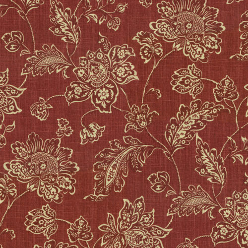 Обивочная ткань - EVERARD DAMASK RUBY - WAVERLY Div. of Schumacher & Co. - в цветочек / из льна