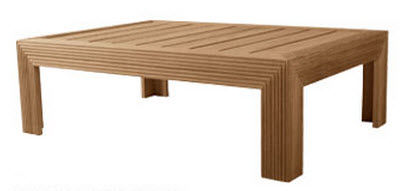 Современный журнальный столик - REEDED - SUTHERLAND - из тикового дерева / прямоугольный / для бытового использования