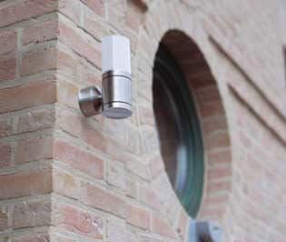 Современный настенный светильник - CUBIX D - BEL-LIGHTING / TERZO-LIGHT - для наружного применения / из нержавеющей стали / из стекла