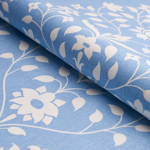 Обивочная ткань - JAIPUR MUGHAL FLOWER  - F. SCHUMACHER & CO. - в цветочек / из хлопка / из льна