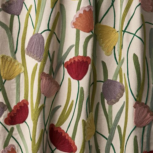 Обивочная ткань - DECO FLOWER EMBROIDERY - F. SCHUMACHER & CO. - для штор / в цветочек / из хлопка