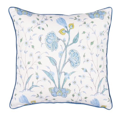 Подушка из хлопка - JACARANDA : KHILANA FLORAL - F. SCHUMACHER & CO. - из льна / из перьев / квадратная