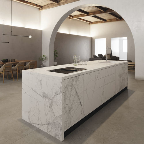 Рабочая поверхность из керамогранита - SYROS ITOP SUPER BLANCO-GRIS NATURAL - INALCO - для кухни / для ванной комнаты / для наружного применения