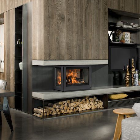 Дровяной камин - UNILUX-6 270 - Bellfires - встраиваемый / угловой / с 3 поверхностями