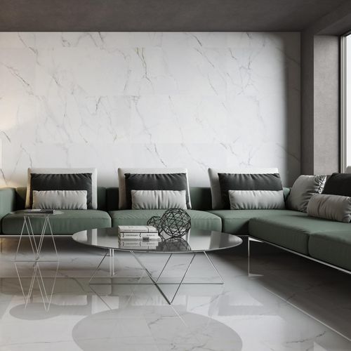 Плитка из керамогранита - CARRARA - PAMESA CERAMICA - полированная / для интерьера / для гостиной