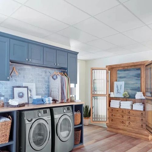 Подвесной потолок из гипса - PLAIN - Armstrong ceilings - USA - из минерального волокна / из плит / для чистого помещения