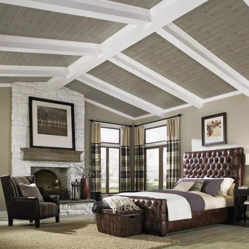 Подвесной потолок из МДФ - WOODHAVEN™ PLANKS WEATHERED - Armstrong ceilings - USA - из реек / для столовой / для спальни
