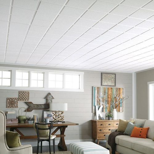 Подвесной потолок из минерального волокна - SAHARA™ SCORED - Armstrong ceilings - USA - из панелей / для гостиной / для интерьера