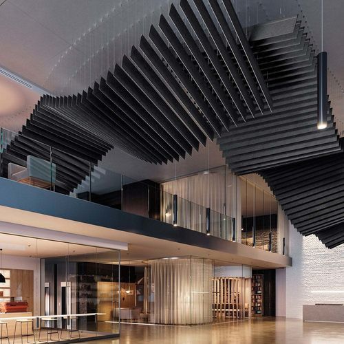 Подвесной потолок из ПЭТФ - FELTWORKS&reg; BLADES - VARAFFIX&reg; REINFORCED - Armstrong ceilings - USA - из фетра / островной / для интерьера
