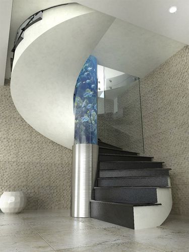 Винтовая лестница - Siller Stairs - с деревянными ступеньками / из бетона / из стекла