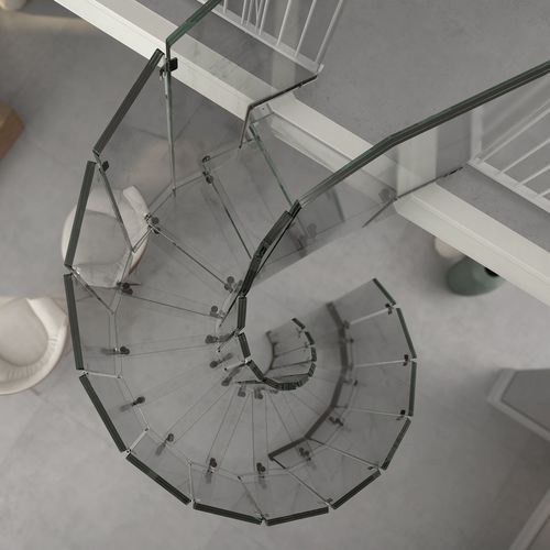 Спиральная лестница - FLY MINI - Siller Stairs - со стеклянными ступеньками / стеклянная конструкция / для бытового использования