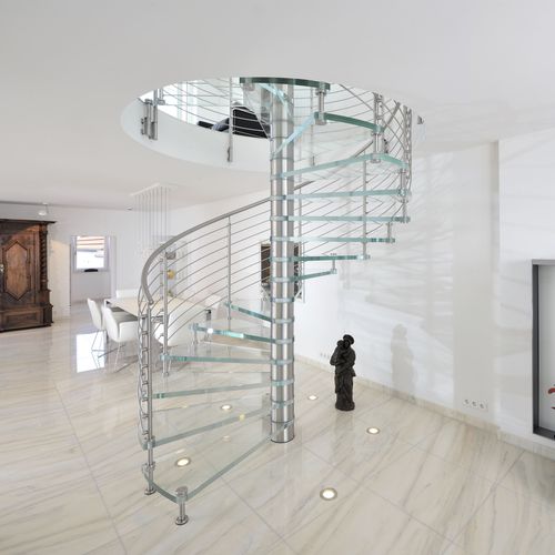 Винтовая лестница - SCIRIA CLARITY - Siller Stairs - со стеклянными ступеньками / металлическая конструкция / для бытового использования
