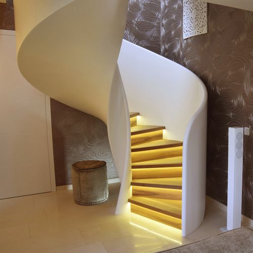 Спиральная лестница - TORNADO LED - Siller Stairs - со ступеньками из дуба / для бытового использования / современная