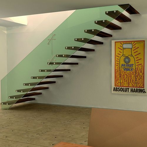 Прямая лестница - MISTRAL - Siller Stairs - с деревянными ступеньками / стеклянная конструкция / для бытового использования