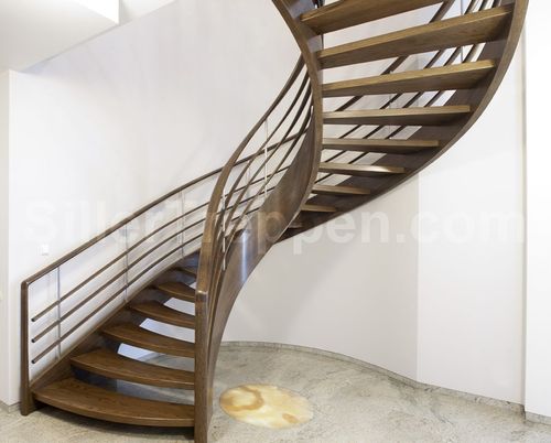 Спиральная лестница - AMSTERDAM HELICAL - Siller Stairs - с деревянными ступеньками / деревянная конструкция / современная