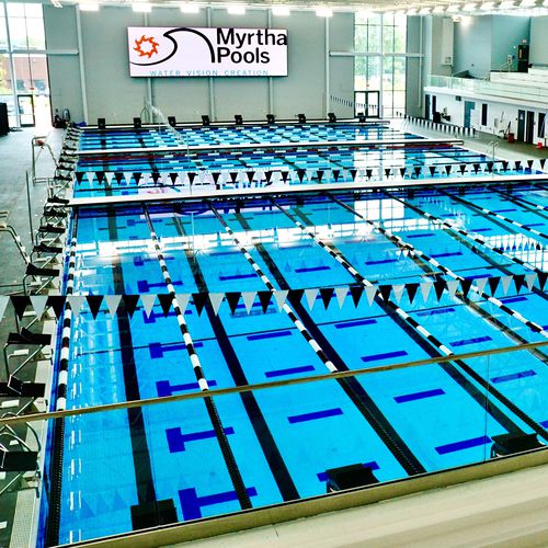 Бассейн для соревнований для наружного применения - Myrtha Pools - для интерьера / для занятий спортом / из нержавеющей стали