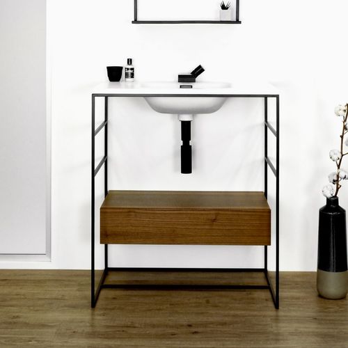 Подставка для умывальника из нержавеющей стали - CONSOLE - WETSTYLE - из дерева / из орехового дерева
