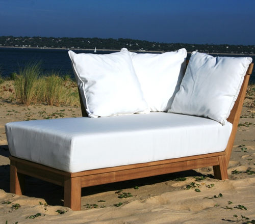 Современный полудиван - FLORIDA - La Hutte - из Sunbrella® / из тикового дерева / для сада