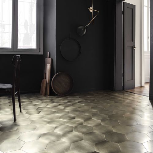 Плитка из бронзы - AC01 STICK-ON FLOOR - BRASS HEXAGON - Planium - из стали / из латуни / из нержавеющей стали