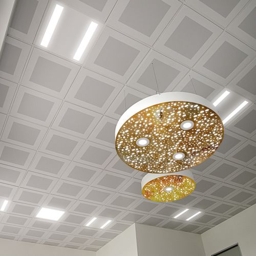 Подвесной потолок из алюминия - 24 LINEAR TEGULAR - Atena spa - из стали / из плит / из панелей