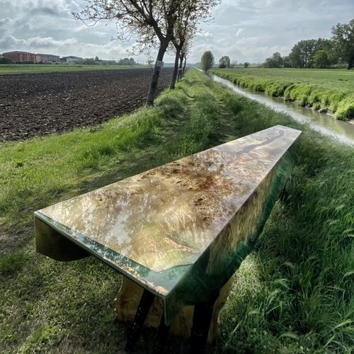Стол уникальный дизайн - MADRE - ANTICO TRENTINO DI LUCIO SRL - из дерева / из мрамора / из полимера