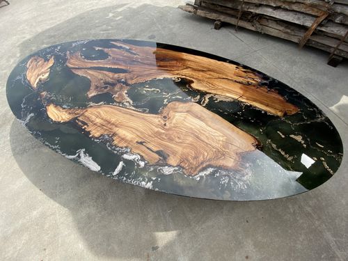 Стол уникальный дизайн - OLIWOOD - ANTICO TRENTINO DI LUCIO SRL - из дерева / из титана / из мрамора