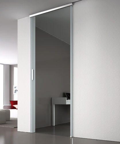 Дверная система скольжения - SEMI-VISIBILE V-1600 - METALGLAS - для стеклянной двери