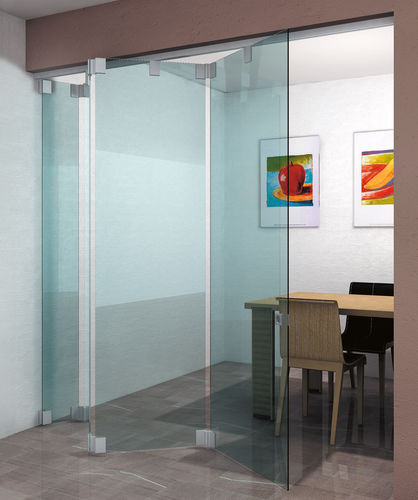 Складная перегородка - L-2500 SOFFIETTO CENTRAL - METALGLAS - стеклянная / для профессионального использования / прозрачная