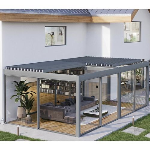 Биоклиматическая пергола - OSKURA UNICA - Sunroom S.p.A. - самонесущая / из экструдированного алюминия / с мобильными планками