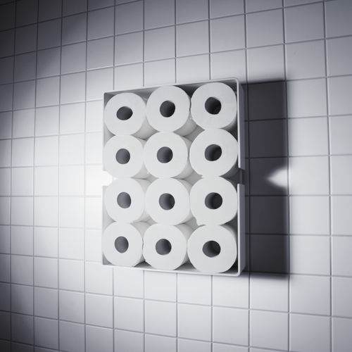 Настенный стеллаж - PURO TOILET PAPER RESERVOIR - RADIUS DESIGN - современный / из алюминия / для ванной комнаты