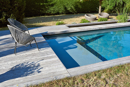 Бассейн на заказ - ESCALIER BANQUETTE PISCINE PERIGUEUX 24 - PISCINES CARRE BLEU - для наружного применения / заглубленный / из дерева