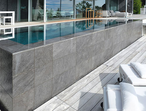 Переливной бассейн - PISCINE MIROIR CARRELAGE SEMI-ENTERREE SUISSE - PISCINES CARRE BLEU - на заказ / для наружного применения / полузаглубленный