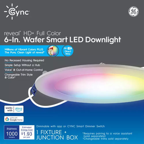 Встраиваемый светильник - GE CYNC REVEAL HD+ - GE Lighting - светодиод RGBW / wifi / круглый