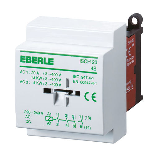 Контактор AC - ISCH 20-4 S - Eberle Controls - 4 полюса / для электрического табло / на DIN-рейке