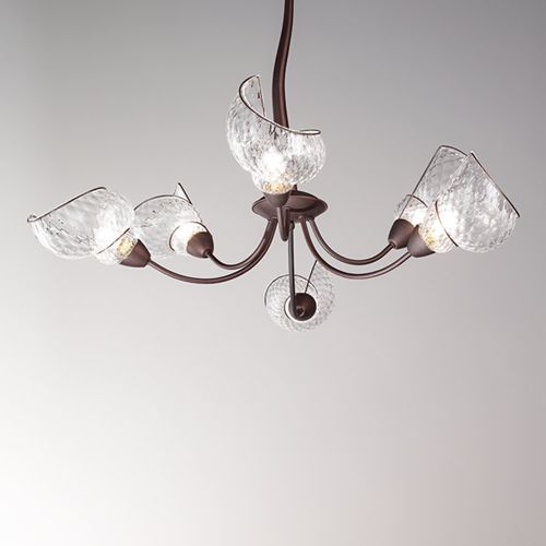Современная люстра - CHIOCCIOLA - Siru Lighting - из металла / из дутого стекла / 6 лампочек