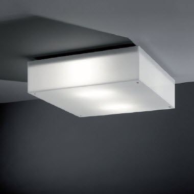 Современный потолочный светильник - AQUARIUM: AQ IP 4 - Ateh, spo. - квадратный / из матовой нержавеющей стали / из плексигласа