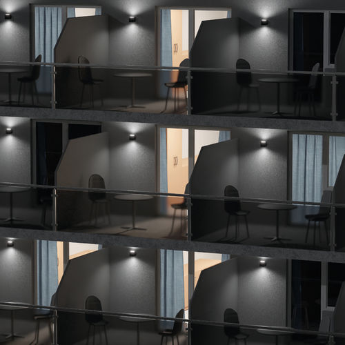 Современный настенный светильник - CUBIC Q - PXF LIGHTING - для наружного применения / из алюминия / из опала