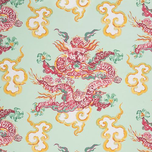 Современный обои - SECOND DYNASTY : DRAGON DANCE - JIM THOMPSON - с рисунком / имитация ткани / цветной