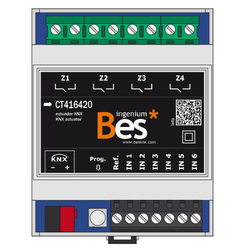 Коммутационный привод для протокола KNX - 6E4S-16A-K - Ingenium - BES KNX - на DIN-рейке / для профессионального использования / для интерьера