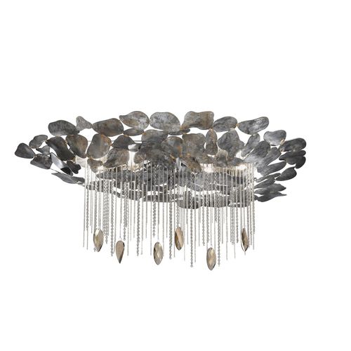 Современный потолочный светильник - CORTEN 469/6PF - iDL - овальный / из металла / LED