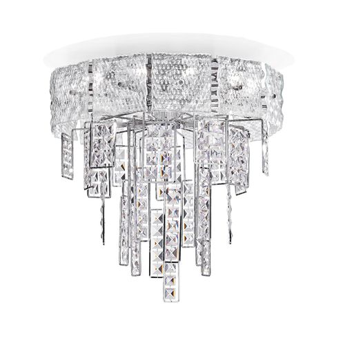 Потолочный светильник ар-деко - CRYSTALLINE 493/10PF - iDL - круглый / из кристалла / из металла