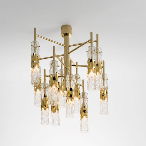 Современный потолочный светильник - BAMBOO 423/12PF - iDL - трубчатый / из металла / из муранского стекла