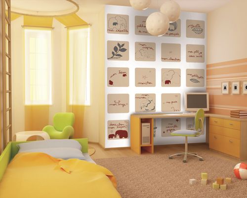 Современный обои - MON CHOUCHOU  MURAL LITTLE ONES L0414080 - BIANCHI LECCO SRL - цветной / моющийся / фото