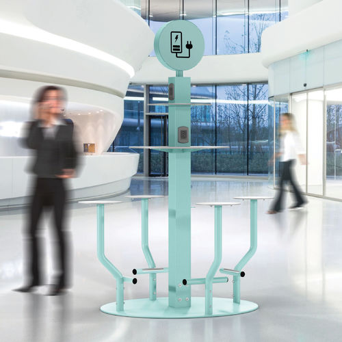 Станция подзарядки USB - RECHARGE - CITY DESIGN - из гальванизированной стали / защищенный / городской