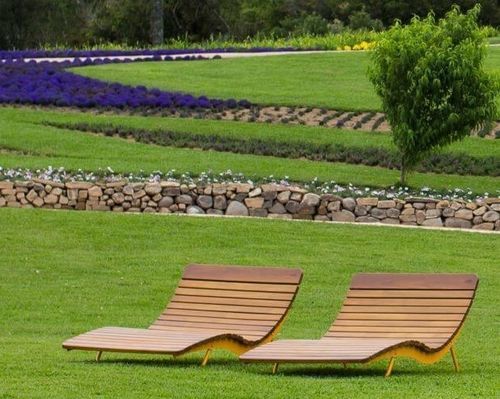 Современный садовый шезлонг - BOJON D - CITY DESIGN - из сосны / из лиственных пород дерева / из стали
