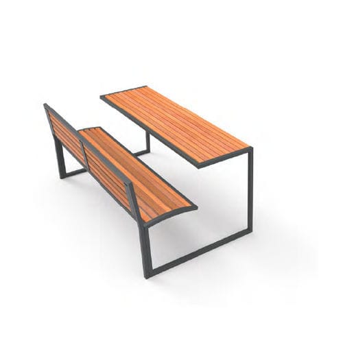 Современный стол для пикника - CAMILLA G - CITY DESIGN - из гальванизированной стали / из дерева / с основанием из оцинкованной стали