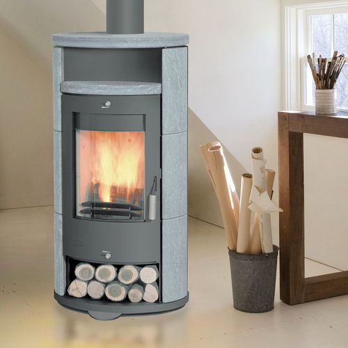 Печь-камин на дровах - STOVE COVERING - NUOVA SERPENTINO D'ITALIA - современная / из песчаника