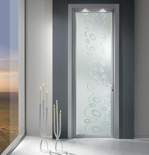 Дверь для интерьера - JAZZ - CRISTAL PORTE D'ARREDO - из алюминия / створчатая / застекленная