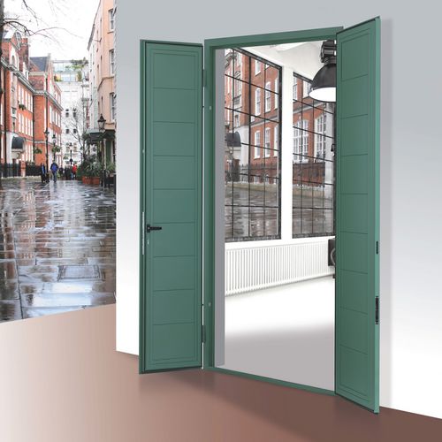 Створчатая ставня - TEKNA BLIND - STEEL PROJECT - из гальванизированной стали / имитация дерева / для двери